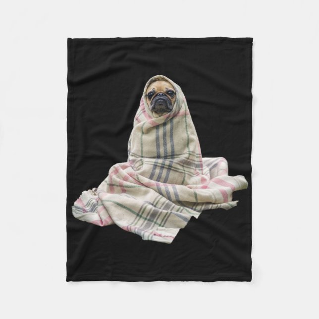 Cuddly Pug in a Blanket (Front)