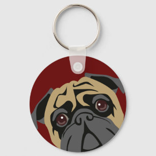 Cuddly Pug Key Ring