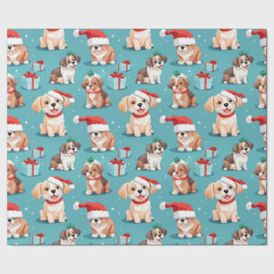 Cuddly Puppy Christmas  Wrapping Paper
