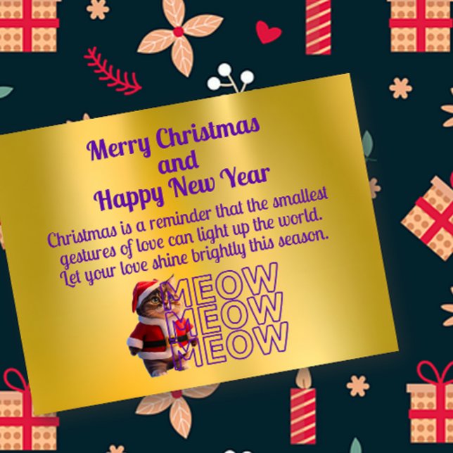 Cuddly Santa Cat Christmas Postcard (Creator Uploaded)