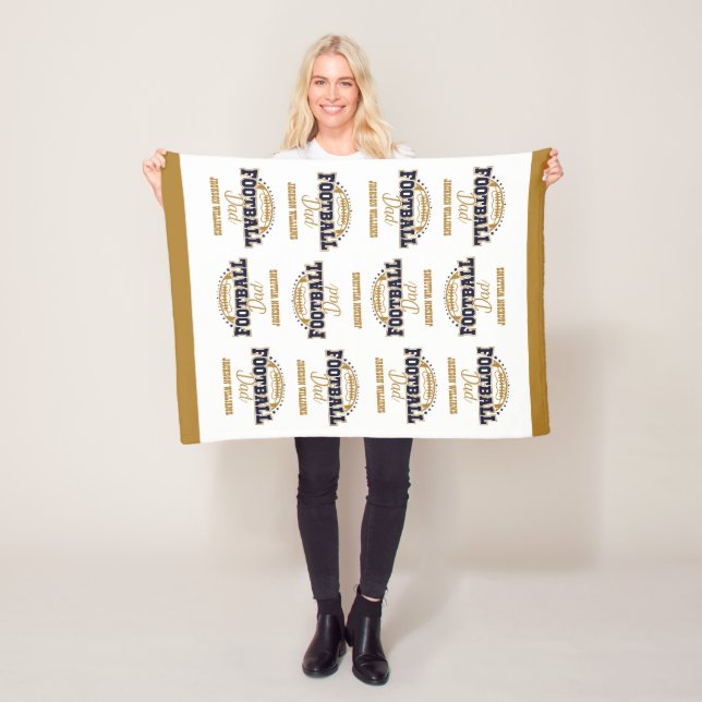Cuddly Small Size Football Dad Fleece Blanket (In Situ)