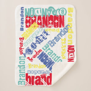 Cuddly SoF Summer Personalised Name Colora Sherpa Blanket