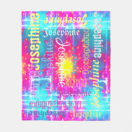 Cuddly Warm Colourful fleece Personalised Name Blanket