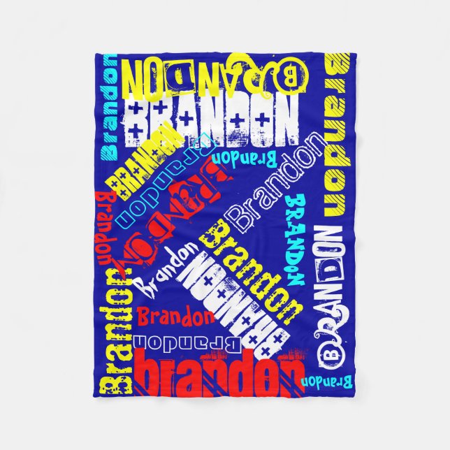 Cuddly Warm fleece Personalised Name Blanket (Front)