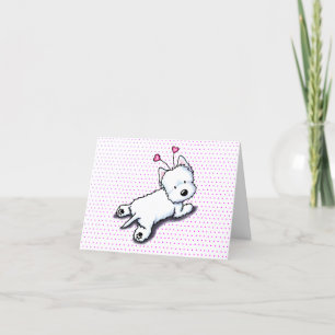 Cuddly Westie Valentine Note Card