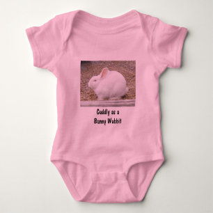Cuddly White Bunny Baby Bodysuit