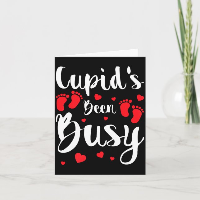 Cud's Been Busy Funny Baby Reveal 2025 Valentine N Card (Front)