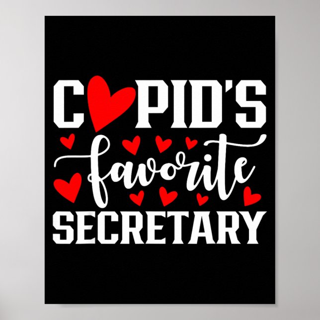 Cud's Favorite Secretary Cute Heart Valentine's Da Poster (Front)