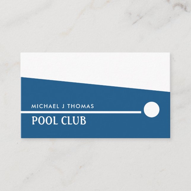 Cue Ball, Snooker Club, Pool/Snooker Player Business Card (Front)