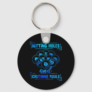 Cue Funny Billiards Pool Player Funny Key Ring
