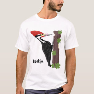 Cue funny Pileated woodpecker cartoon illustration T-Shirt