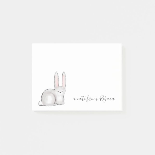 Cue Little Bunny Rabbit Custom Text Post-it Notes (Front)