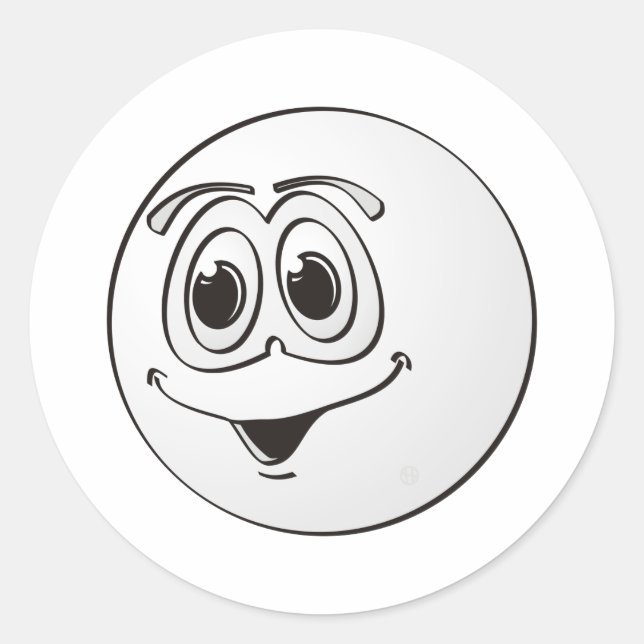 Cue Pool Ball Cartoon Classic Round Sticker (Front)