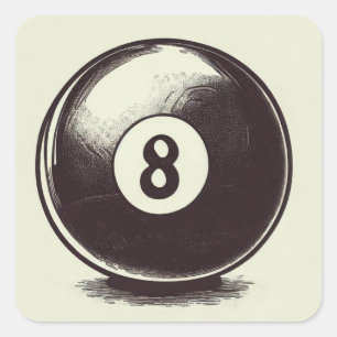 Cue-t Eight Ball Square Sticker