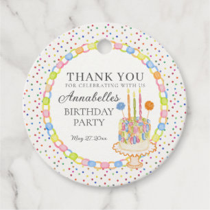 Cue the Confetti Birthday Party Dessert Favour Tags