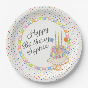 Cue the Confetti Birthday Party Dessert Paper Plate