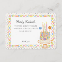 Cue the Confetti Paper Chain Birthday Details Card