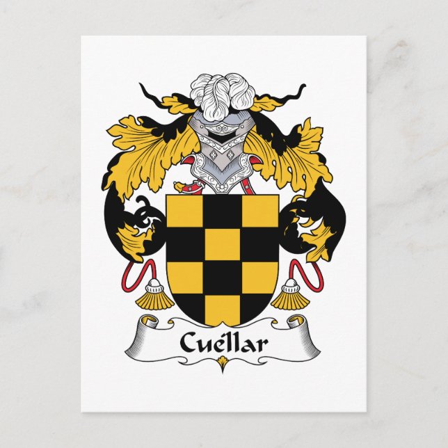Cuellar Family Crest Postcard (Front)