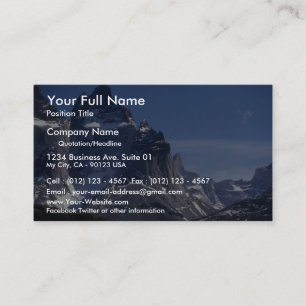 Cuernos Mountains, Patagonia, Argentina Business Card