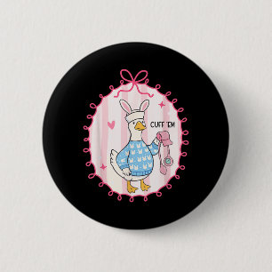 Cuff Em Duck Nurse Easter Day Coquette Nurse Bunny 6 Cm Round Badge