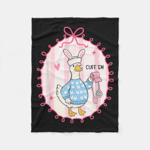 Cuff Em Duck Nurse Easter Day Coquette Nurse Bunny Fleece Blanket