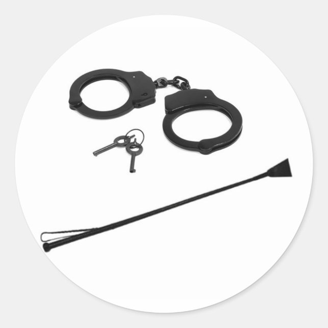 CUFFS AND CROP CLASSIC ROUND STICKER (Front)