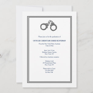 Cuffs Police Officer Graduation Invitation