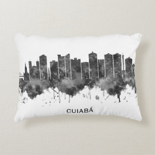 Cuiabá Brazil Skyline BW Decorative Cushion