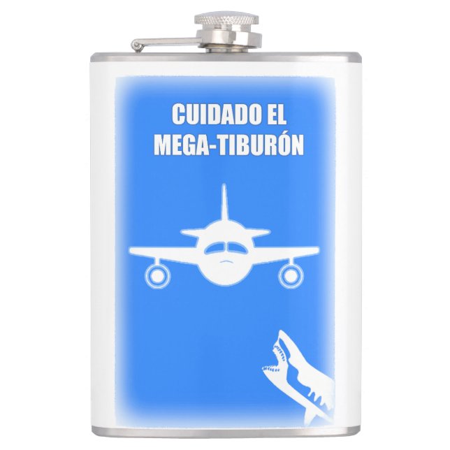 Cuidado El Tiburon Hip Flask (Front)