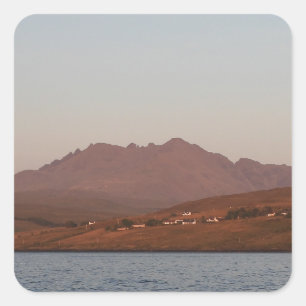 Cuillin Hills in Red Sunset Skye Square Sticker