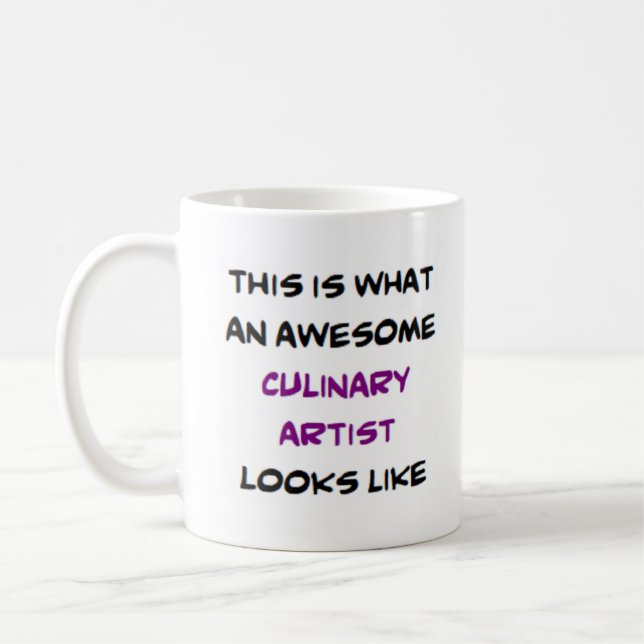 culinary artist, awesome coffee mug (Left)