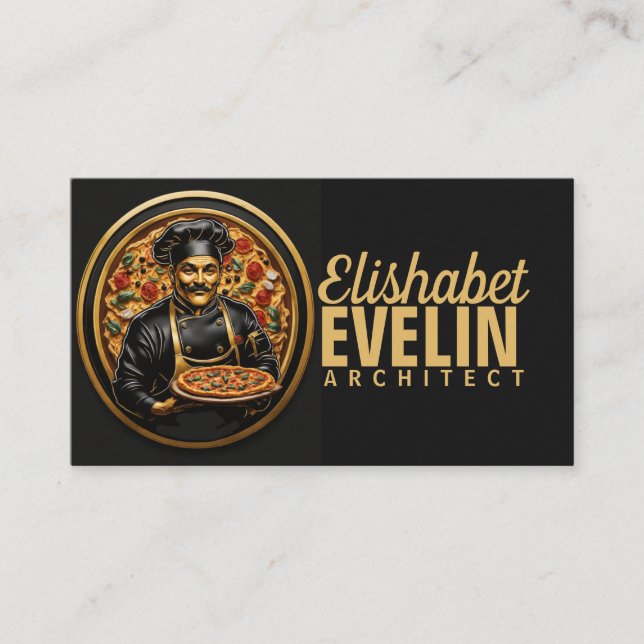 Culinary Artistry: Pizza Chef Business Card (Front)
