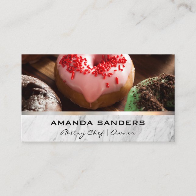 Culinary Arts | Doughnuts Background Business Card (Front)