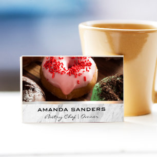 Culinary Arts Gourmet Doughnuts on Table Business Card