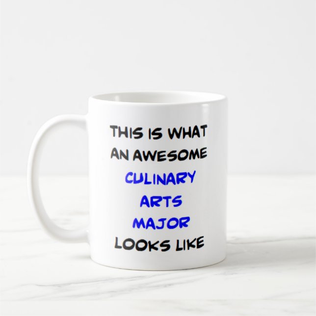 culinary arts major, awesome coffee mug (Left)