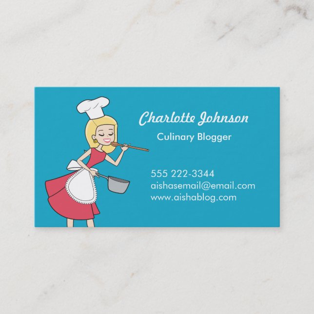 Culinary Blogger Food Critic Business Card (Front)