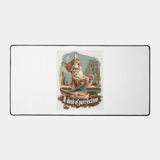 Culinary Cat Chef Desk Mat (Front)