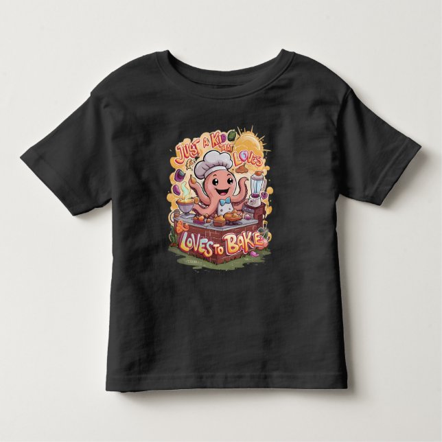 Culinary Cephalopod: Octopus Cooking Delight Toddler T-Shirt (Front)
