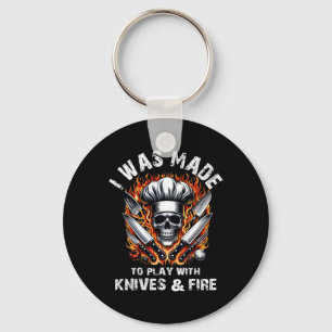Culinary Chef Cook I Was Made To Play With Knives Key Ring