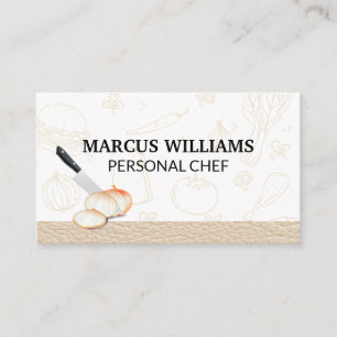 Culinary Chef   Knife Cutting Onions Business Card
