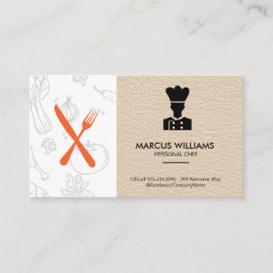 Culinary Chef Restaurant Owner Leather Business Card
