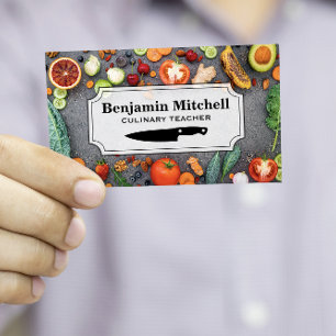 Culinary Chef   Table Full of Fruits and Vegetable Business Card