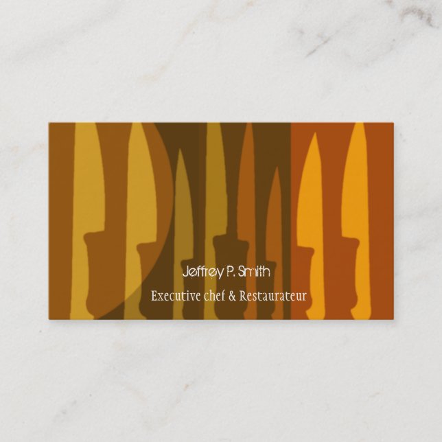 Culinary Cook Chef Knife Cooking Business Card (Front)