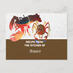 Culinary Cute Crab and Lobster  Recipe Cards