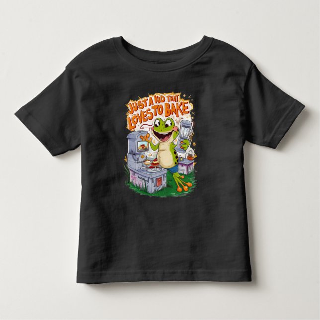 Culinary Explorer: Frogs Stove Adventure Toddler T-Shirt (Front)