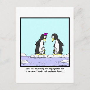 Culinary Feast: Penguin cartoon Postcard