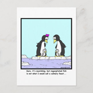 Culinary Feast: Penguin cartoon Postcard