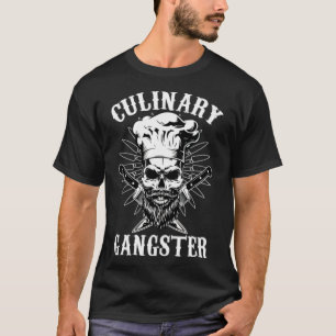 Culinary Gangster Skeleton Chef Funny ing donut pa T-Shirt
