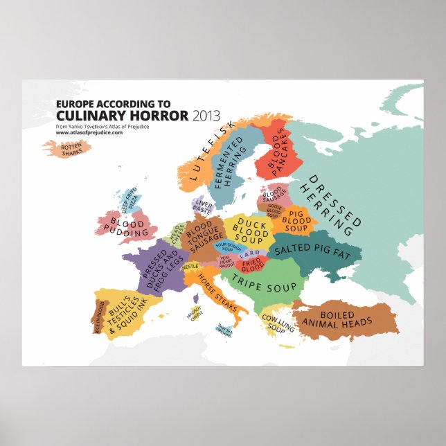 Culinary Horror Map of Europe Poster (Front)