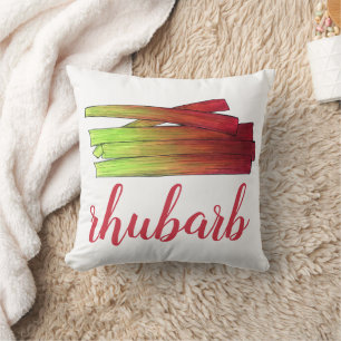 Culinary Rhubarb Stalks Vegetable Garden Food Veg Cushion